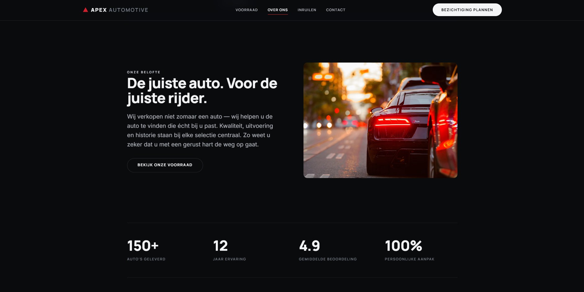 Apex Automotive — Over ons, ‘De juiste auto voor de juiste rijder’