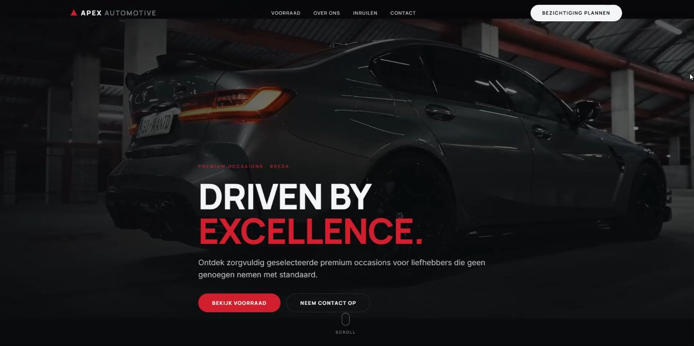 Apex Automotive — premium automotive website met videohero