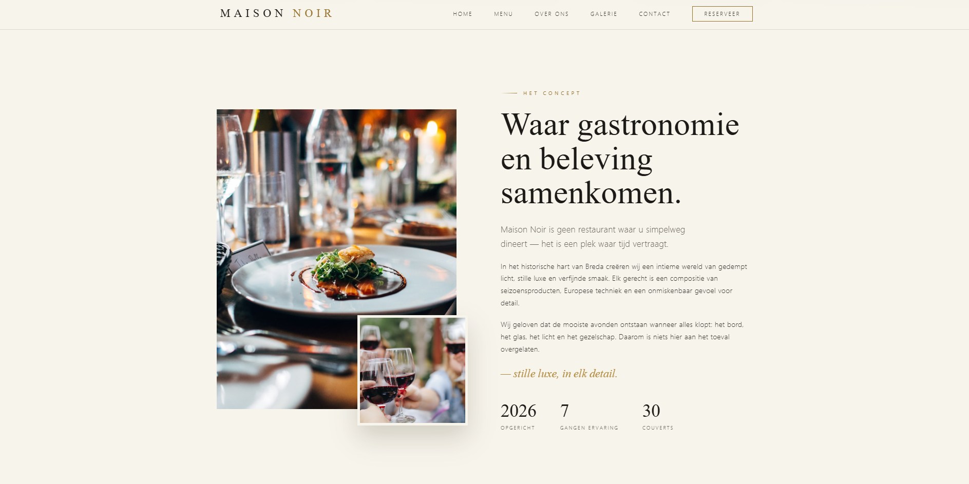 Maison Noir — de conceptsectie ‘Waar gastronomie en beleving samenkomen’