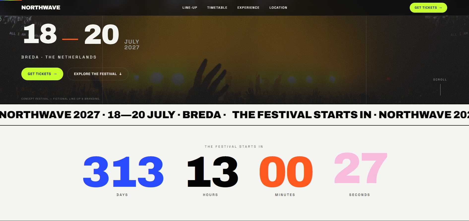 NORTHWAVE — countdown-timer tot het festival