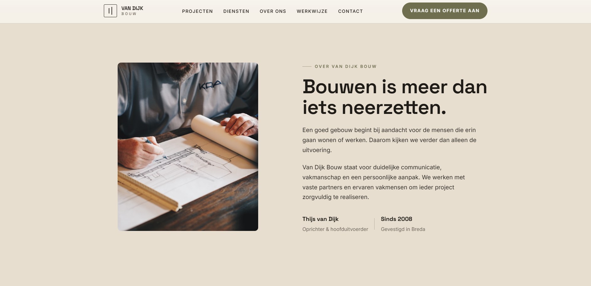 Van Dijk Bouw — over ons, ‘Bouwen is meer dan iets neerzetten’